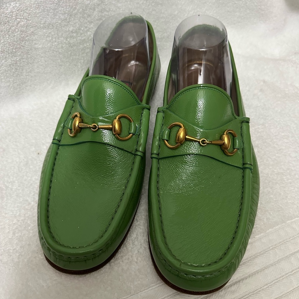GUCCI “Authentic” Vintage Horsebit Driver Loafers In Green! - Picture 6 of 12